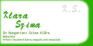 klara szima business card