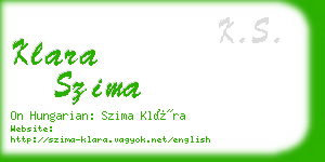 klara szima business card